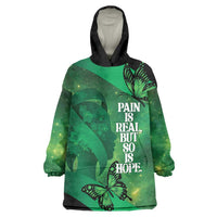 Personalised World Mental Health Awareness Month Wearable Blanket Hoodie Warriors Brave Strong Galaxy Vibes