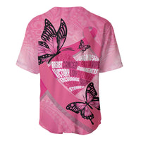 Polynesia Breast Cancer Awareness Month Baseball Jersey Pink Ribbon Mix Butterflies