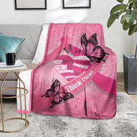 Polynesia Breast Cancer Awareness Month Blanket Pink Ribbon Mix Butterflies
