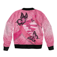 Polynesia Breast Cancer Awareness Month Bomber Jacket Pink Ribbon Mix Butterflies