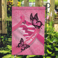 Polynesia Breast Cancer Awareness Month Garden Flag Pink Ribbon Mix Butterflies