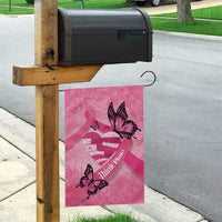 Polynesia Breast Cancer Awareness Month Garden Flag Pink Ribbon Mix Butterflies