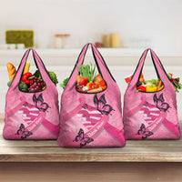 Polynesia Breast Cancer Awareness Month Grocery Bag Pink Ribbon Mix Butterflies