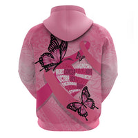Polynesia Breast Cancer Awareness Month Hoodie Pink Ribbon Mix Butterflies