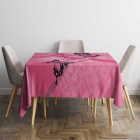 Polynesia Breast Cancer Awareness Month Tablecloth Pink Ribbon Mix Butterflies