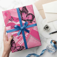 Polynesia Breast Cancer Awareness Month Wrapping Paper Pink Ribbon Mix Butterflies - Polynesian Pride