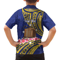 Personalised Tokelau Tokehega Day Family Matching Tank Maxi Dress and Hawaiian Shirt Tokelauan Tatau Flag Color - Polynesian Pride