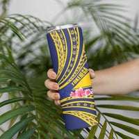 Personalised Tokelau Tokehega Day Skinny Tumbler Tokelauan Tatau Flag Color LT14 - Polynesian Pride