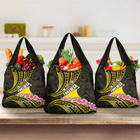 Personalised Tokelau Tokehega Day Grocery Bag Tokelauan Tatau Black Color LT14 3-pack One Size Black - Polynesian Pride
