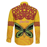 Personalised Tufi Tapa and Tattoo Festival Family Matching Short Sleeve Bodycon Dress and Hawaiian Shirt PNG Oro Butterfly Tapa Pattern - Polynesian Pride