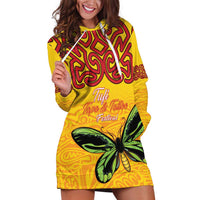 Personalised Tufi Tapa and Tattoo Festival Hoodie Dress PNG Oro Butterfly Tapa Pattern - Polynesian Pride