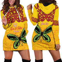 Personalised Tufi Tapa and Tattoo Festival Hoodie Dress PNG Oro Butterfly Tapa Pattern - Polynesian Pride