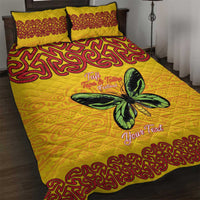 Personalised Tufi Tapa and Tattoo Festival Quilt Bed Set PNG Oro Butterfly Tapa Pattern - Polynesian Pride