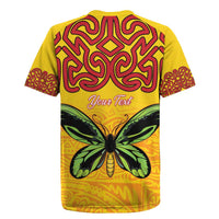 Personalised Tufi Tapa and Tattoo Festival Rugby Jersey PNG Oro Butterfly Tapa Pattern - Polynesian Pride