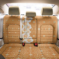 Personalised Tufi Tapa and Tattoo Festival Back Car Seat Cover Oro Tapa Cloth With Plumeria - Polynesian Pride