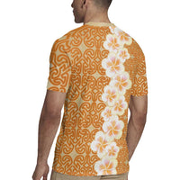 Personalised Tufi Tapa and Tattoo Festival Rugby Jersey Oro Tapa Cloth With Plumeria - Polynesian Pride