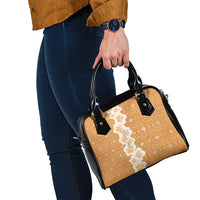 Personalised Tufi Tapa and Tattoo Festival Shoulder Handbag Oro Tapa Cloth With Plumeria LT14 - Polynesian Pride