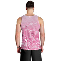 Personalised Polynesia Breast Cancer Awareness Men Tank Top No One Fights Alone Turtle Ribbon - Pink Version