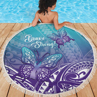 Polynesia Suicide Prevention Month Beach Blanket Butterfly Purple And Teal Ribbon Tomorrow Needs You