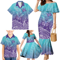 Polynesia Suicide Prevention Month Family Matching Mermaid Dress and Hawaiian Shirt Butterfly Purple And Teal Ribbon Tomorrow Needs You LT14 - Polynesian Pride