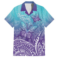 Polynesia Suicide Prevention Month Family Matching Short Sleeve Bodycon Dress and Hawaiian Shirt Butterfly Purple And Teal Ribbon Tomorrow Needs You LT14 Dad's Shirt - Short Sleeve Teal - Polynesian Pride