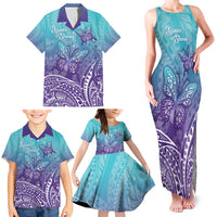 Polynesia Suicide Prevention Month Family Matching Tank Maxi Dress and Hawaiian Shirt Butterfly Purple And Teal Ribbon Tomorrow Needs You LT14 - Polynesian Pride