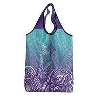 Polynesia Suicide Prevention Month Grocery Bag Butterfly Purple And Teal Ribbon Tomorrow Needs You