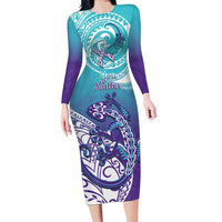 Personalised New Zealand Suicide Prevention Month Family Matching Long Sleeve Bodycon Dress and Hawaiian Shirt You Matter NZ Fern With Maori Koru Lizard