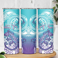 Personalised New Zealand Suicide Prevention Month Skinny Tumbler You Matter NZ Fern With Maori Koru Lizard