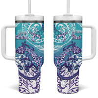 Personalised New Zealand Suicide Prevention Month Tumbler With Handle You Matter NZ Fern With Maori Koru Lizard