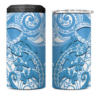 New Zealand Autism Awareness 4 in 1 Can Cooler Tumbler NZ Fern With Maori Koru Lizard