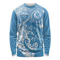 Personalised New Zealand Autism Awareness Long Sleeve Shirt NZ Fern With Maori Koru Lizard