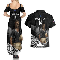 Custom New Zealand Silver Fern Rugby Couples Matching Summer Maxi Dress and Hawaiian Shirt 2024 Aotearoa Maori Mascot Go All Black LT14 - Polynesian Pride