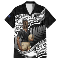 Custom New Zealand Silver Fern Rugby Family Matching Off The Shoulder Long Sleeve Dress and Hawaiian Shirt 2024 Aotearoa Maori Mascot Go All Black