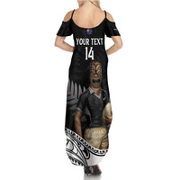 Custom New Zealand Silver Fern Rugby Summer Maxi Dress 2024 Aotearoa Maori Mascot Go All Black