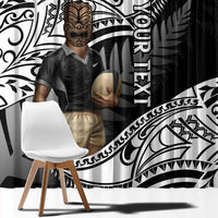 Custom New Zealand Silver Fern Rugby Window Curtain 2024 Aotearoa Maori Mascot Go All Black