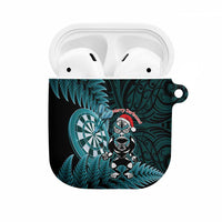 New Zealand Darts Christmas AirPods Case Maori Fern Merry Dartsmas LT14 Cyan - Polynesian Pride