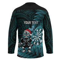 Personalised New Zealand Darts Christmas Hockey Jersey Maori Fern Merry Dartsmas LT14 - Polynesian Pride