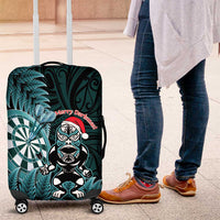 New Zealand Darts Christmas Luggage Cover Maori Fern Merry Dartsmas - Polynesian Pride