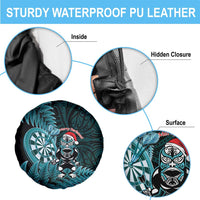 New Zealand Darts Christmas Spare Tire Cover Maori Fern Merry Dartsmas - Polynesian Pride