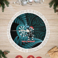 New Zealand Darts Christmas Tree Skirt Maori Fern Merry Dartsmas - Polynesian Pride