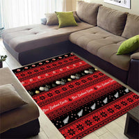 New Zealand Darts Christmas Area Rug Merry Xmas Aotearoa Maori Red - Polynesian Pride