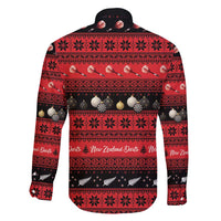 New Zealand Darts Christmas Family Matching Short Sleeve Bodycon Dress and Hawaiian Shirt Merry Xmas Aotearoa Maori Red - Polynesian Pride