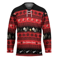 New Zealand Darts Christmas Hockey Jersey Merry Xmas Aotearoa Maori Red LT14 Unisex Red - Polynesian Pride