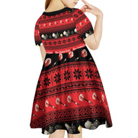 New Zealand Darts Christmas Kid Short Sleeve Dress Merry Xmas Aotearoa Maori Red - Polynesian Pride