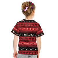 New Zealand Darts Christmas Kid T Shirt Merry Xmas Aotearoa Maori Red - Polynesian Pride