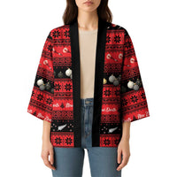 New Zealand Darts Christmas Kimono Merry Xmas Aotearoa Maori Red - Polynesian Pride