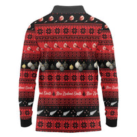 New Zealand Darts Christmas Long Sleeve Polo Shirt Merry Xmas Aotearoa Maori Red - Polynesian Pride