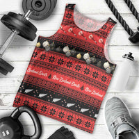 New Zealand Darts Christmas Men Tank Top Merry Xmas Aotearoa Maori Red - Polynesian Pride