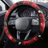 New Zealand Darts Christmas Steering Wheel Cover Merry Xmas Aotearoa Maori Red - Polynesian Pride